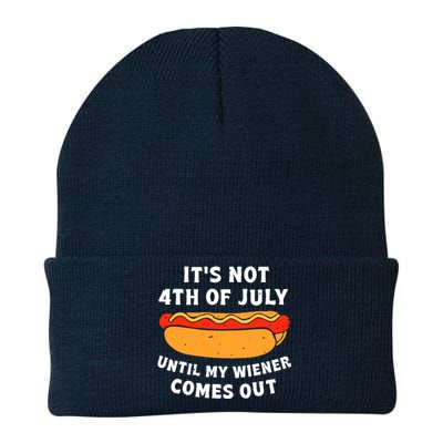 Funny Hotdog It's Not 4th of July Until My Wiener Comes Out Knit Cap Winter Beanie