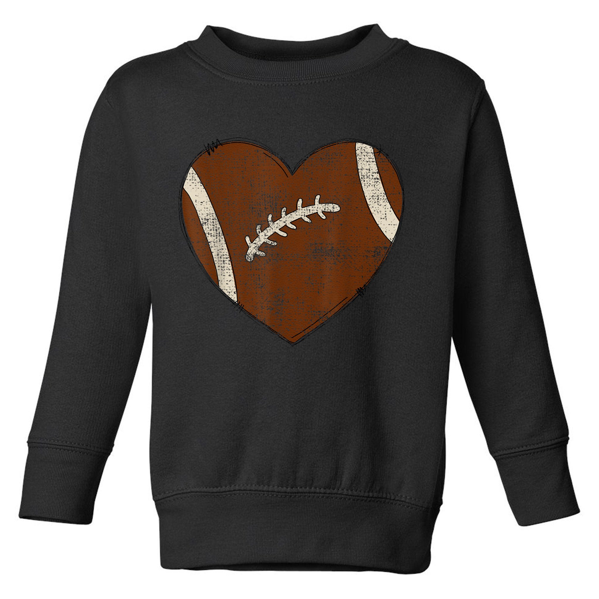 Football Heart I Love Football Red Toddler Sweatshirt