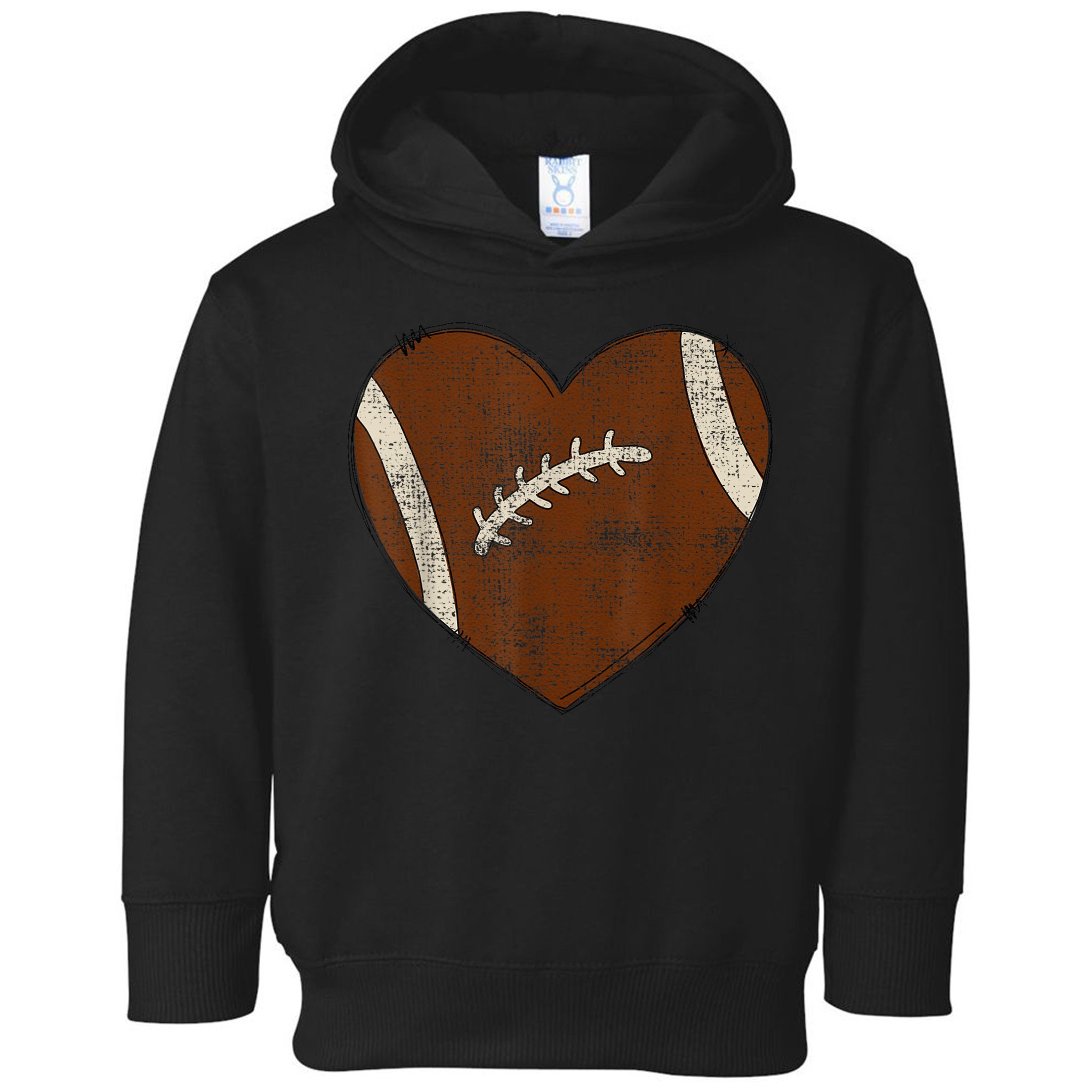 Football Heart I Love Football Red Toddler Hoodie