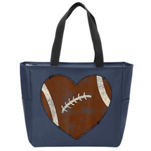 Football Heart I Love Football Red Zip Tote Bag