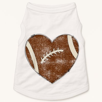 Football Heart I Love Football Red Doggie Tank
