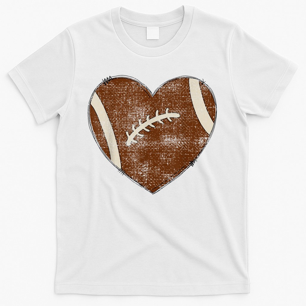 Football Heart I Love Football Red T-Shirt