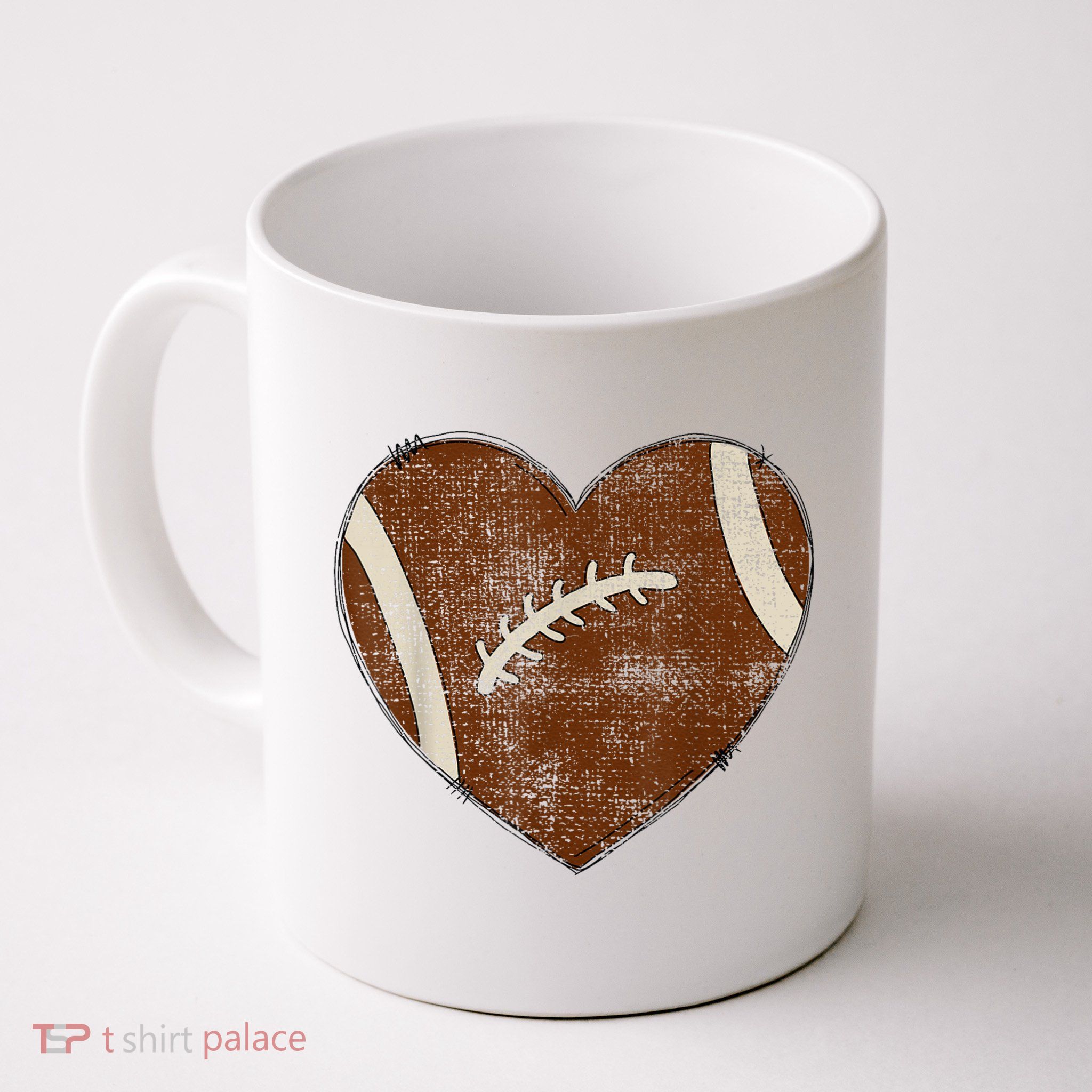 Football Heart I Love Football Red Mug
