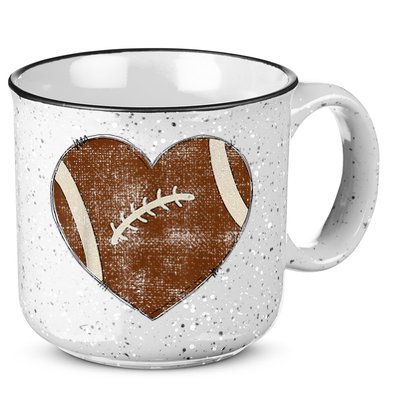 Football Heart I Love Football Red 15oz Campfire Ceramic Mug
