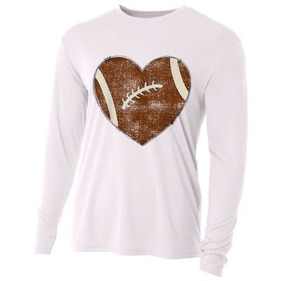 Football Heart I Love Football Red Cooling Performance Long Sleeve Crew