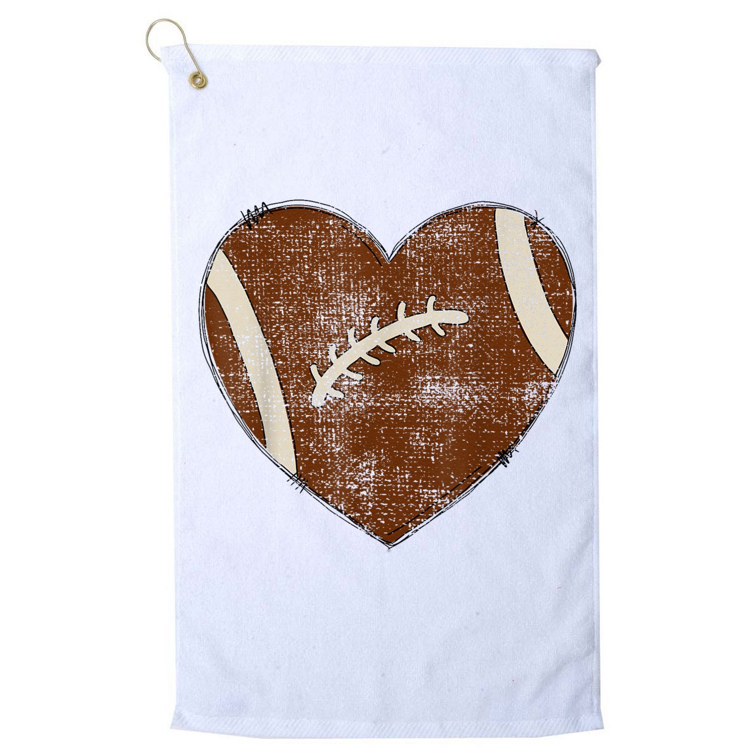 Football Heart I Love Football Red Golf Towel