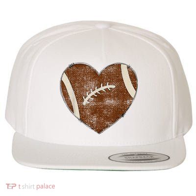 Football Heart I Love Football Red Wool Snapback Cap