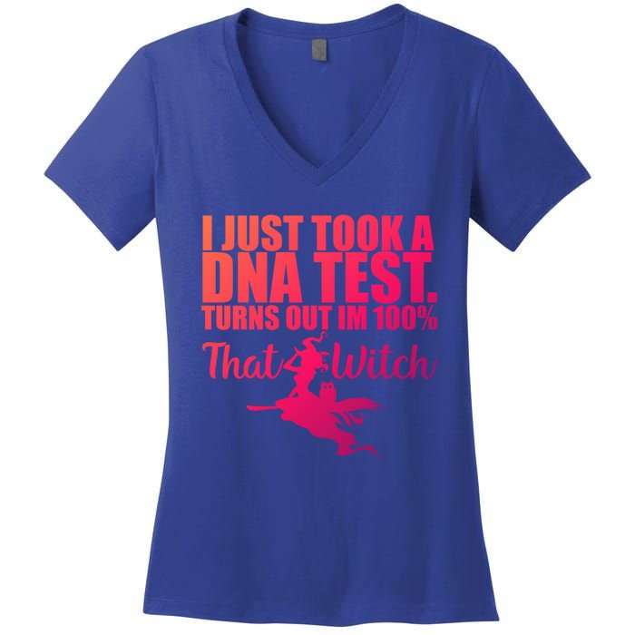 Funny Halloween Im 100% Percent That Witch Gift Women's V-Neck T-Shirt