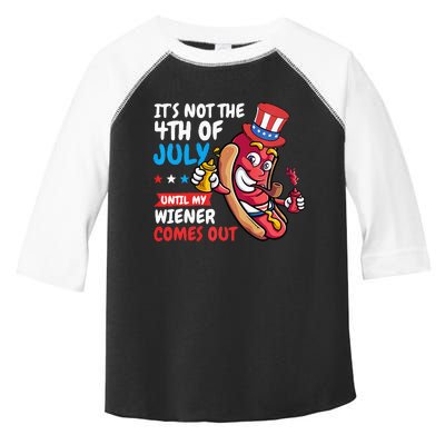 Funny Hotdog Its Not 4th Of July Until My Wiener Comes Out Toddler Fine Jersey T-Shirt