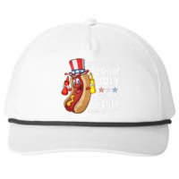 Funny Hotdog Its Not 4th Of July Until My Wiener Comes Out Snapback Five-Panel Rope Hat