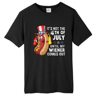 Funny Hotdog Its Not 4th Of July Until My Wiener Comes Out Tall Fusion ChromaSoft Performance T-Shirt