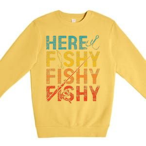 funny Happiness is A Big Fish And A Witness Fishing Premium Crewneck Sweatshirt