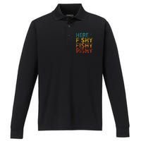 funny Happiness is A Big Fish And A Witness Fishing Performance Long Sleeve Polo