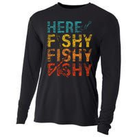 funny Happiness is A Big Fish And A Witness Fishing Cooling Performance Long Sleeve Crew