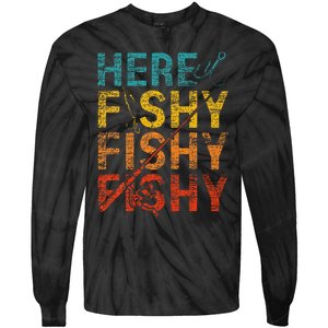 funny Happiness is A Big Fish And A Witness Fishing Tie-Dye Long Sleeve Shirt