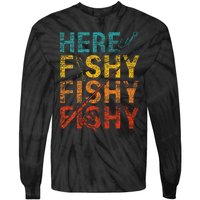 funny Happiness is A Big Fish And A Witness Fishing Tie-Dye Long Sleeve Shirt