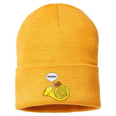 French Horn I Snail Pun Orchestra Marching Band Sustainable Knit Beanie