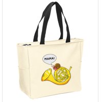 French Horn I Snail Pun Orchestra Marching Band Zip Tote Bag
