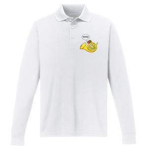 French Horn I Snail Pun Orchestra Marching Band Performance Long Sleeve Polo