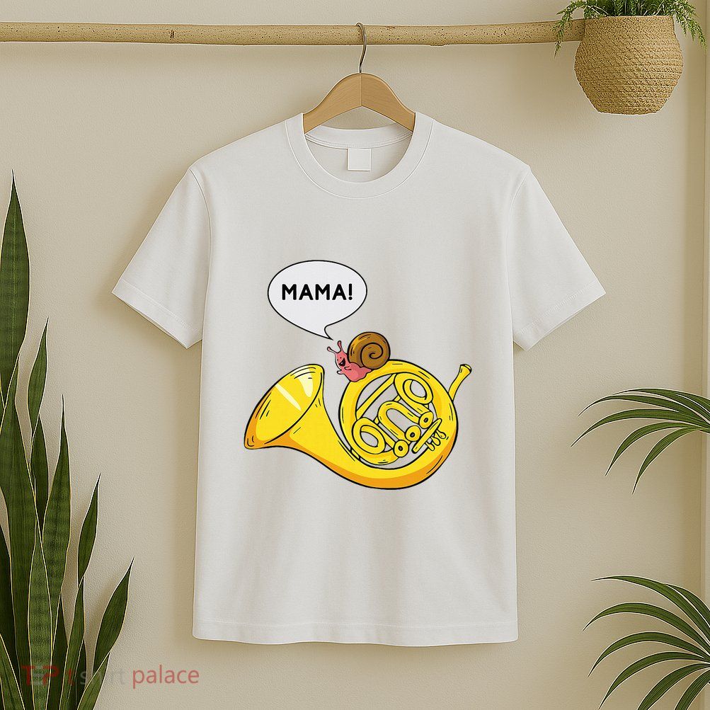 French Horn I Snail Pun Orchestra Marching Band T-Shirt