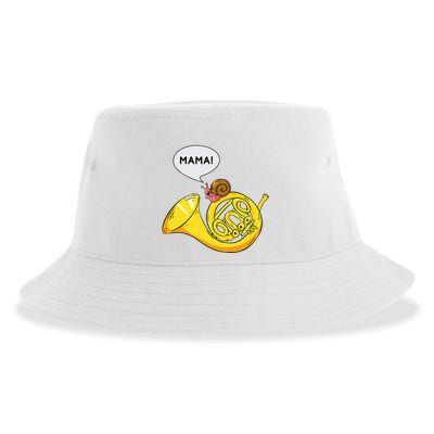 French Horn I Snail Pun Orchestra Marching Band Sustainable Bucket Hat