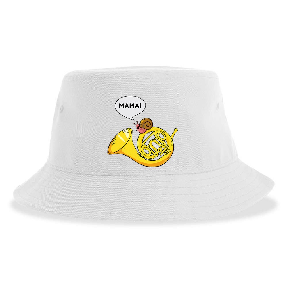 French Horn I Snail Pun Orchestra Marching Band Sustainable Bucket Hat