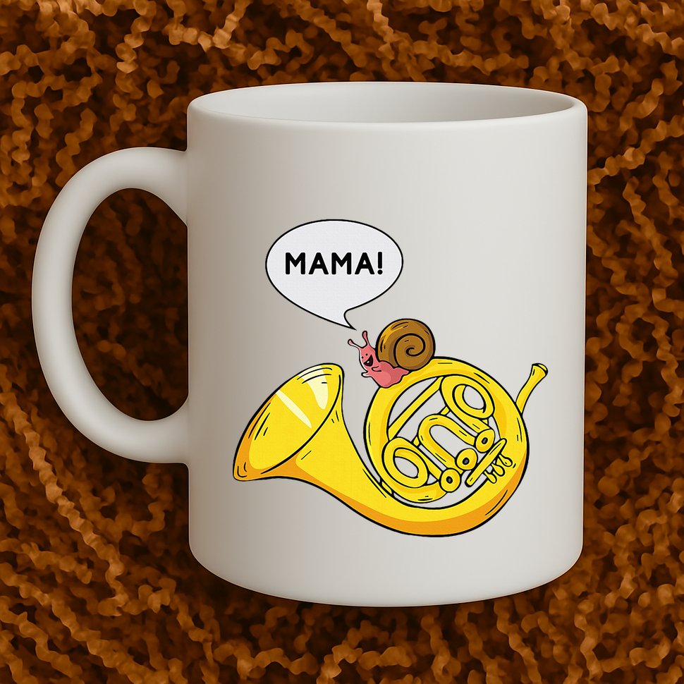 French Horn I Snail Pun Orchestra Marching Band Mug