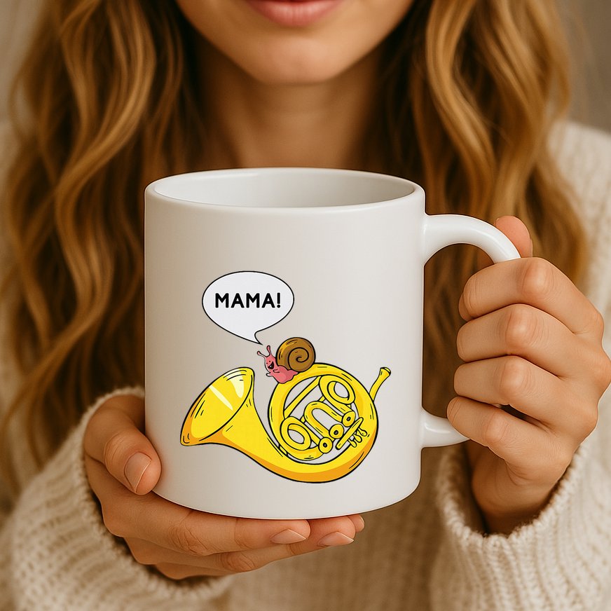 French Horn I Snail Pun Orchestra Marching Band Mug
