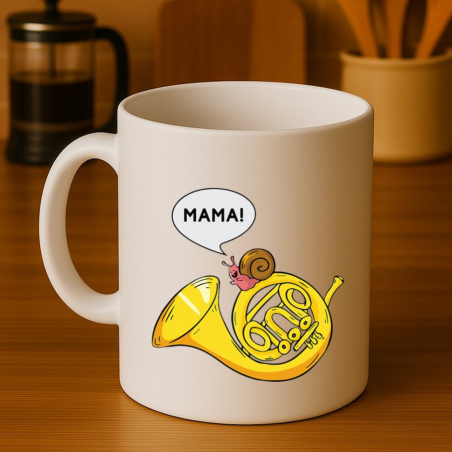French Horn I Snail Pun Orchestra Marching Band Mug
