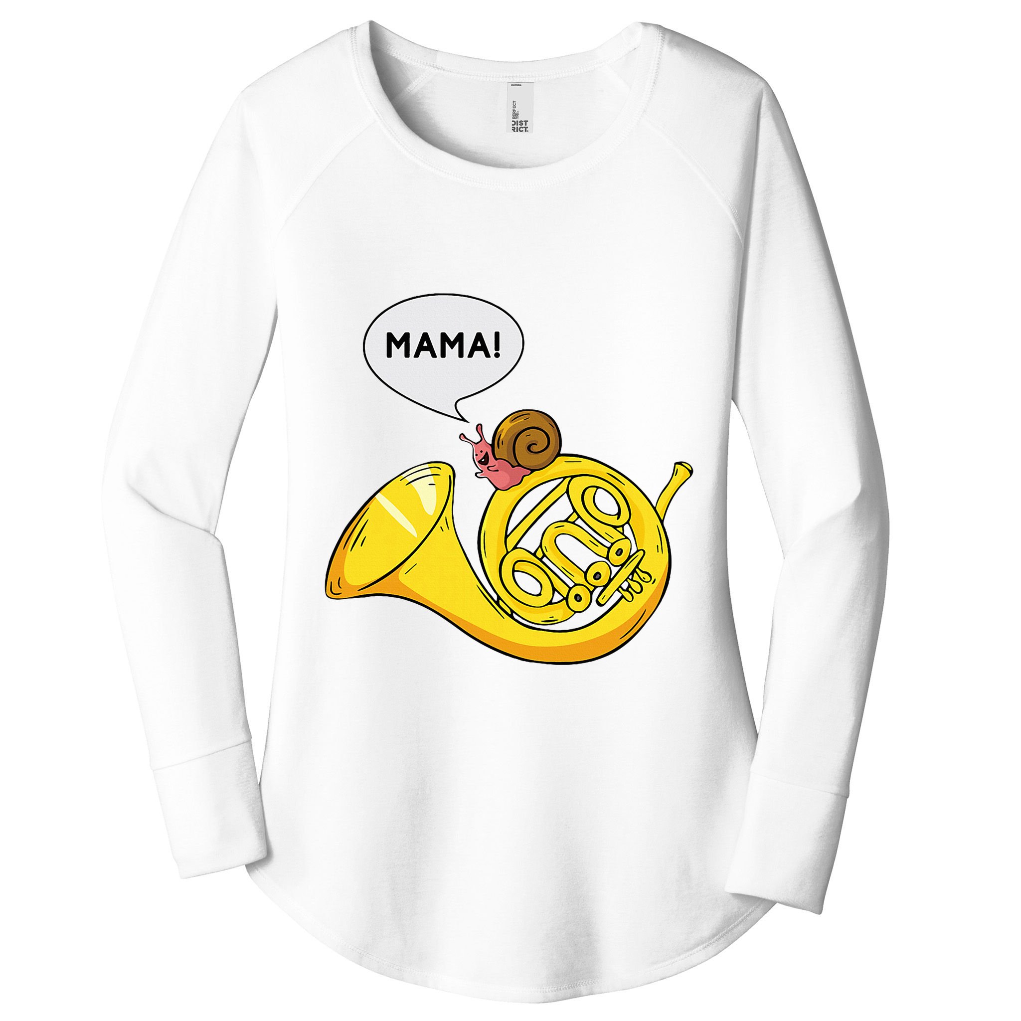 French Horn I Snail Pun Orchestra Marching Band Women's Perfect Tri Tunic Long Sleeve Shirt