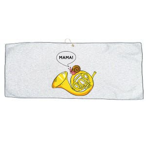 French Horn I Snail Pun Orchestra Marching Band Large Microfiber Waffle Golf Towel