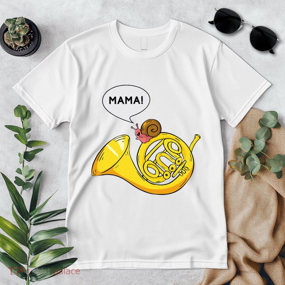 French Horn I Snail Pun Orchestra Marching Band Premium T-Shirt