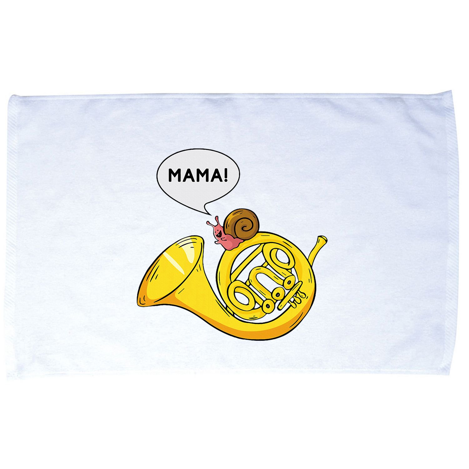 French Horn I Snail Pun Orchestra Marching Band Microfiber Hand Towel