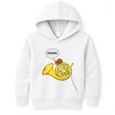 French Horn I Snail Pun Orchestra Marching Band Kids Hoodie