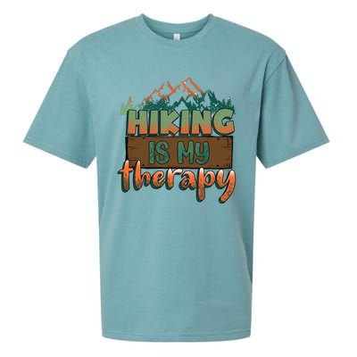 Funny Hiking Is My Therapy Camping Mountain Love Gift Sueded Cloud Jersey T-Shirt