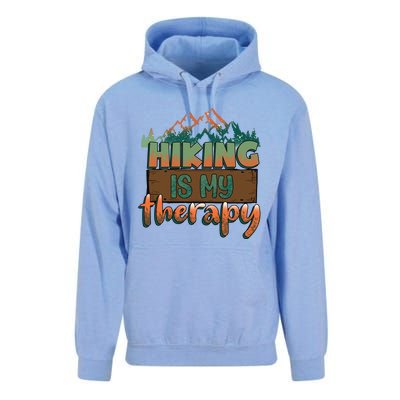 Funny Hiking Is My Therapy Camping Mountain Love Gift Unisex Surf Hoodie