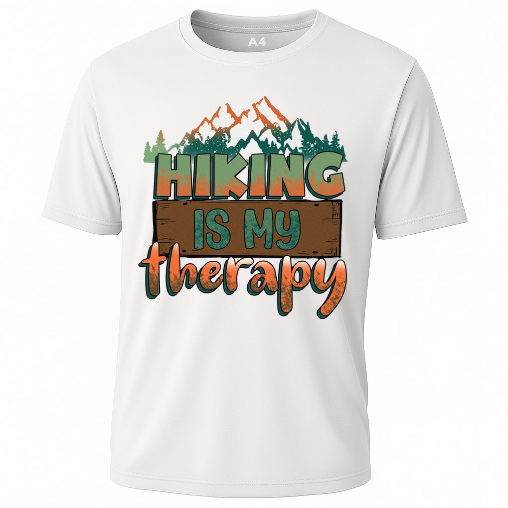 Funny Hiking Is My Therapy Camping Mountain Love Gift Cooling Performance Crew T-Shirt