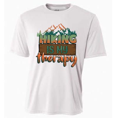 Funny Hiking Is My Therapy Camping Mountain Love Gift Cooling Performance Crew T-Shirt