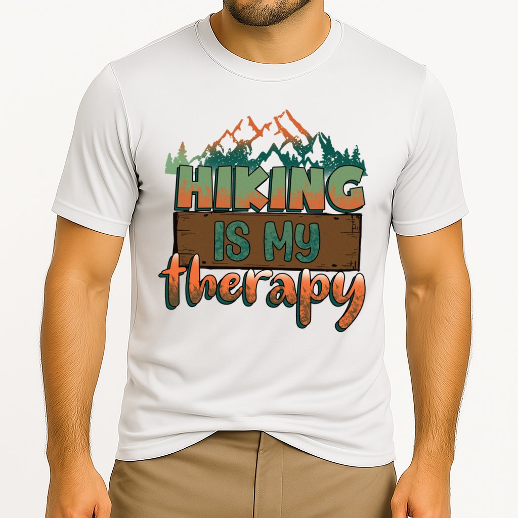 Funny Hiking Is My Therapy Camping Mountain Love Gift Cooling Performance Crew T-Shirt