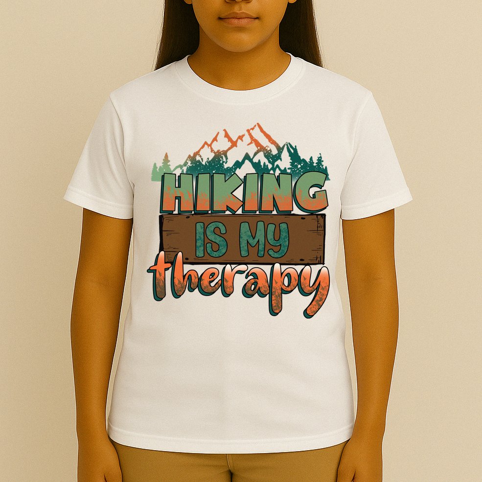 Funny Hiking Is My Therapy Camping Mountain Love Gift T-Shirt