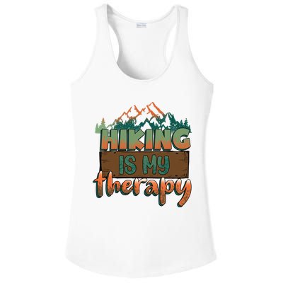Funny Hiking Is My Therapy Camping Mountain Love Gift Ladies PosiCharge Competitor Racerback Tank