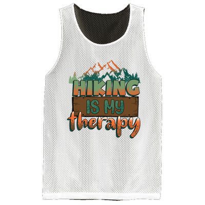 Funny Hiking Is My Therapy Camping Mountain Love Gift Mesh Reversible Basketball Jersey Tank