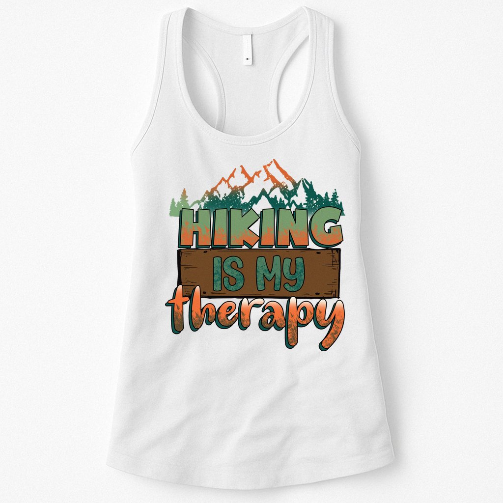 Funny Hiking Is My Therapy Camping Mountain Love Gift Womens Tank Top