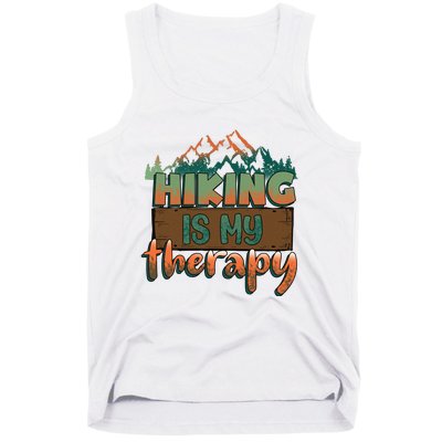 Funny Hiking Is My Therapy Camping Mountain Love Gift Tank Top