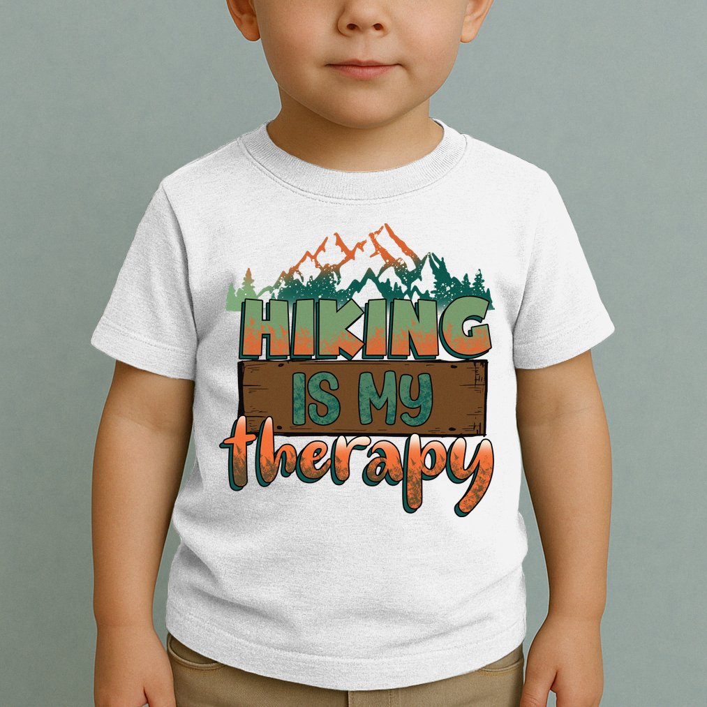 Funny Hiking Is My Therapy Camping Mountain Love Gift Toddler T-Shirt