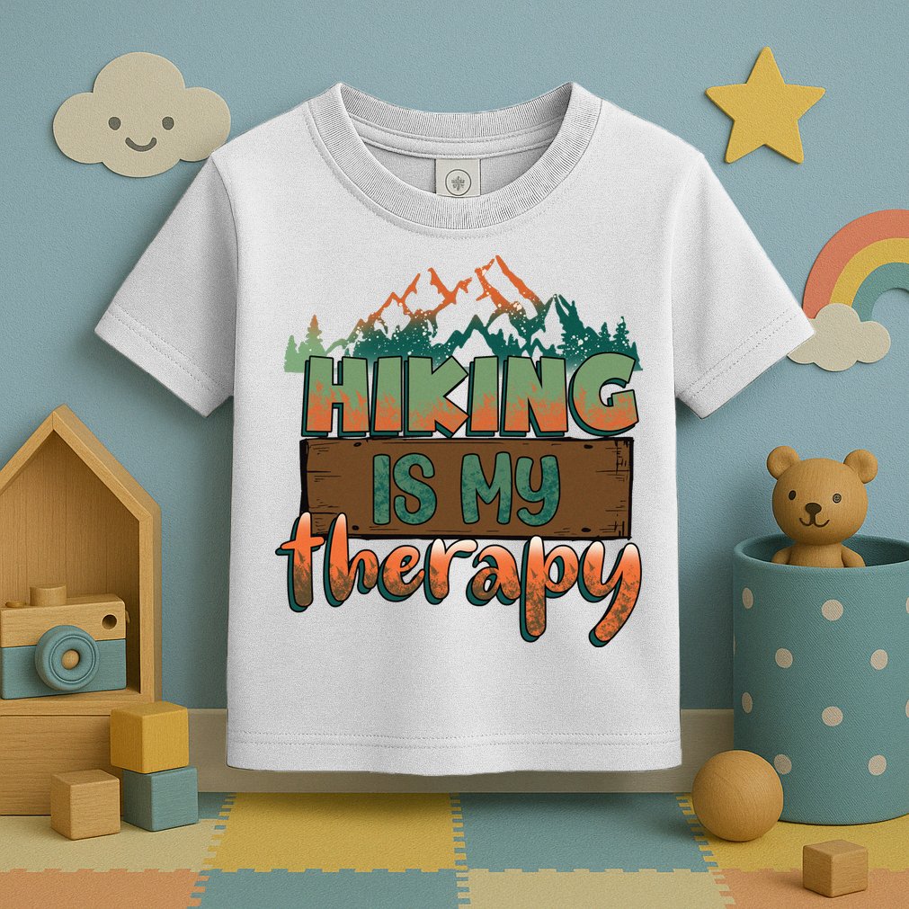 Funny Hiking Is My Therapy Camping Mountain Love Gift Toddler T-Shirt