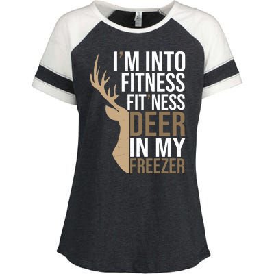 Funny Hunter Im Into Fitness Deer Freezer Hunting Enza Ladies Jersey Colorblock Tee