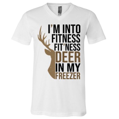 Funny Hunter Im Into Fitness Deer Freezer Hunting V-Neck T-Shirt