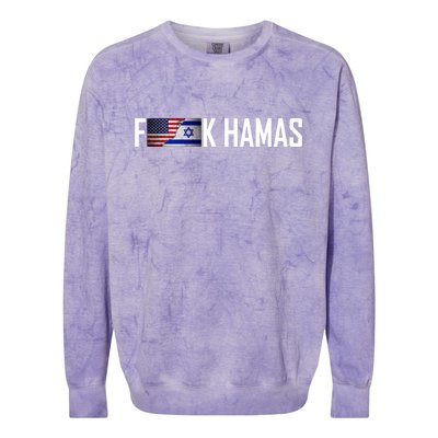 F*Ck Hamas Israel Strong Pray Colorblast Crewneck Sweatshirt