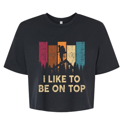 Funny Hikingshirt I Like Be On Top Wo Mountain Hiker Bella+Canvas Jersey Crop Tee